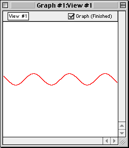 A view window displaying a graph with one active relation, y=sinx